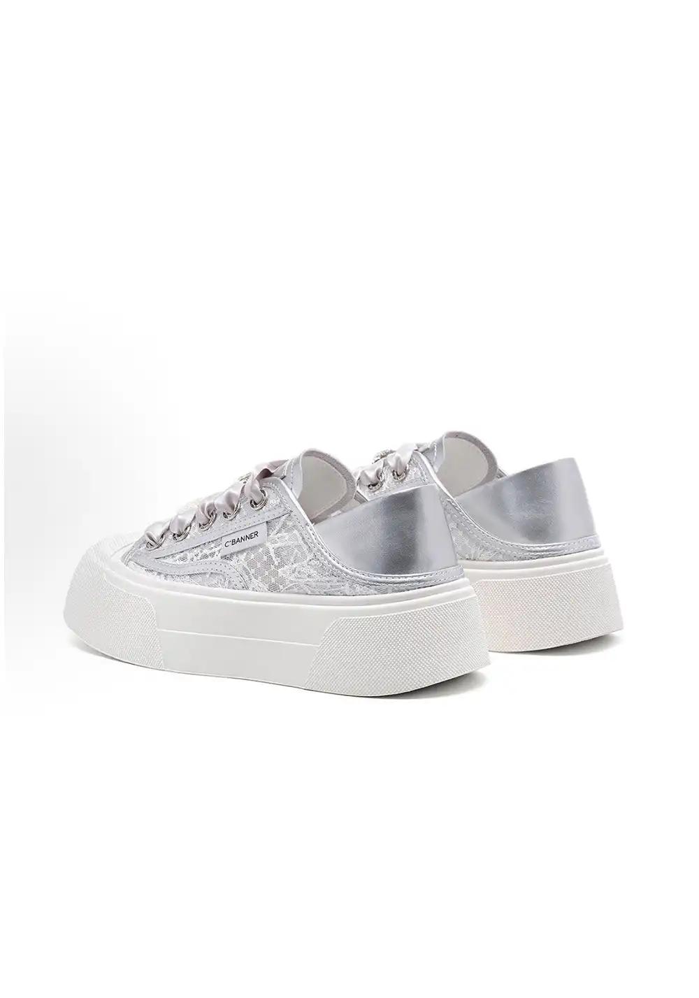CBANNER丨Sweet and Cute Mesh Low-Top Sneakers in Silver