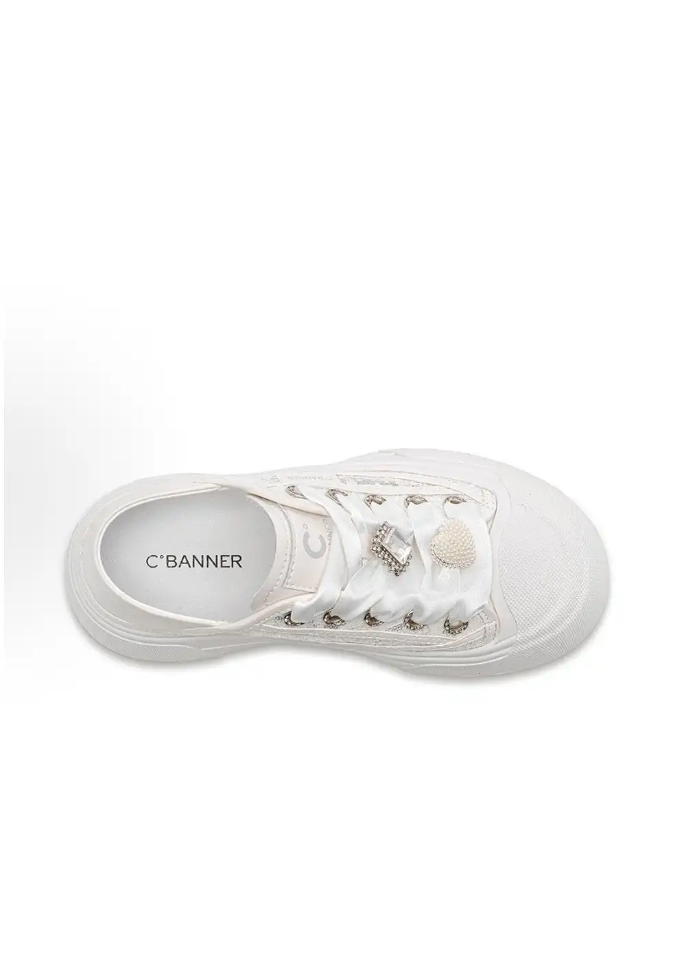 C.BANNER丨 Chanel-style Sweet and Cute Mesh Low-Top Sneakers in Silver
