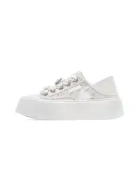 C.BANNER丨 Chanel-style Sweet and Cute Mesh Low-Top Sneakers in Silver