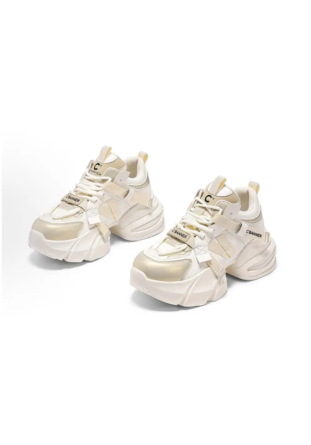 C.BANNER丨Fabric Leather Stitching Simple Casual Sports Dad Shoes