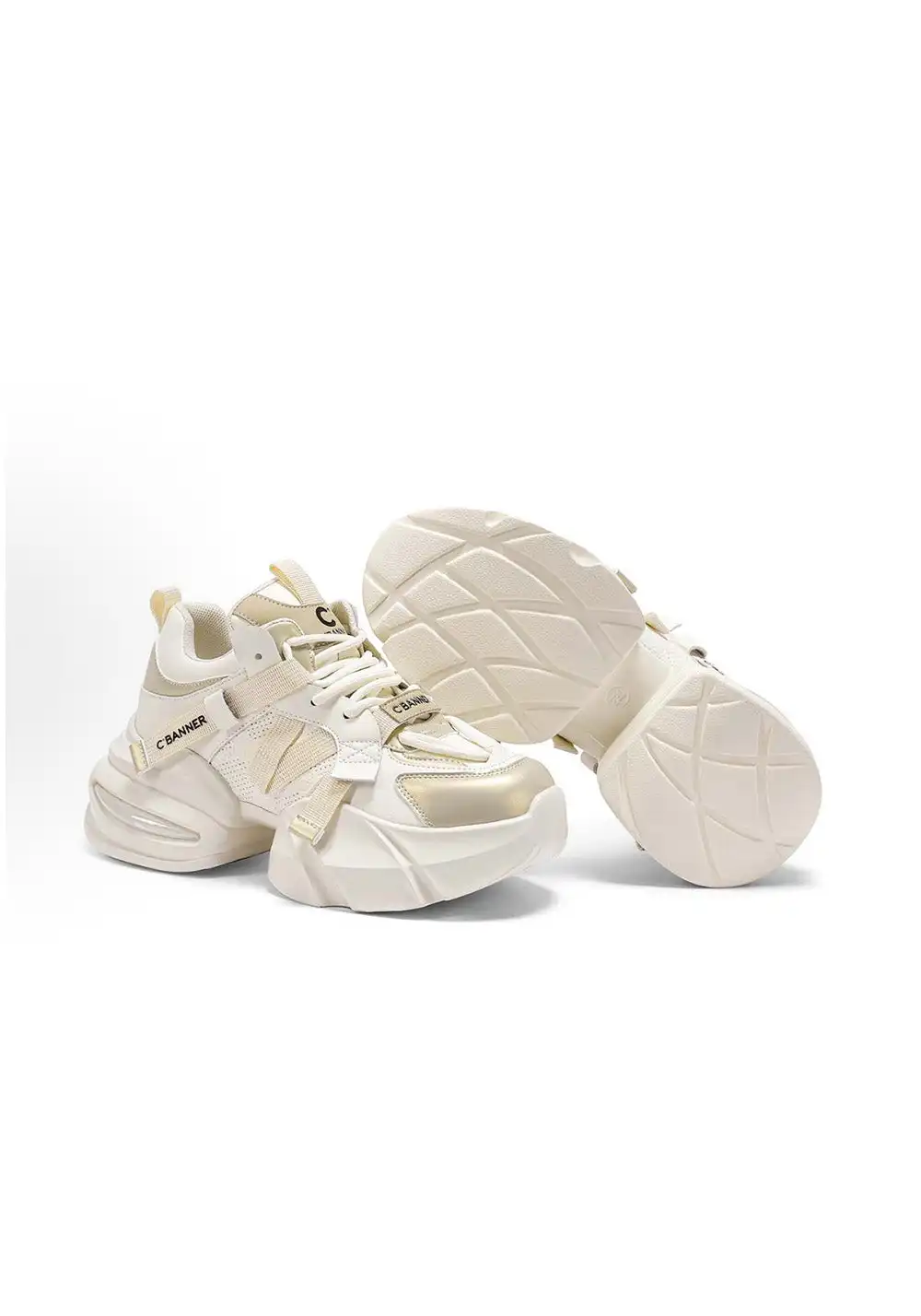 C.BANNER丨Fabric Leather Stitching Simple Casual Sports Dad Shoes
