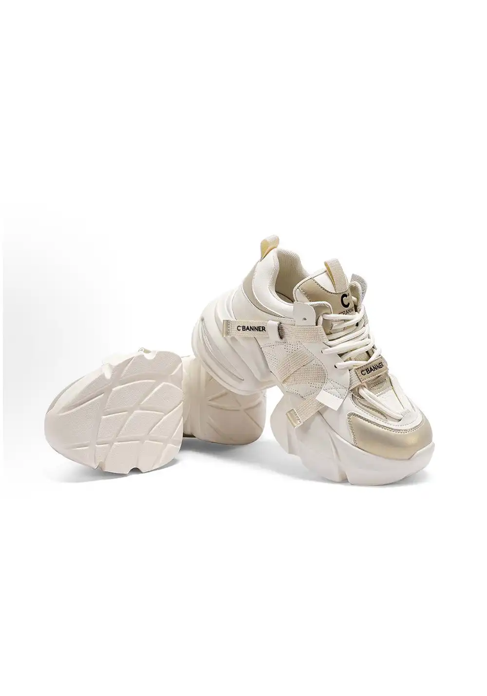 C.BANNER丨Fabric Leather Stitching Simple Casual Sports Dad Shoes