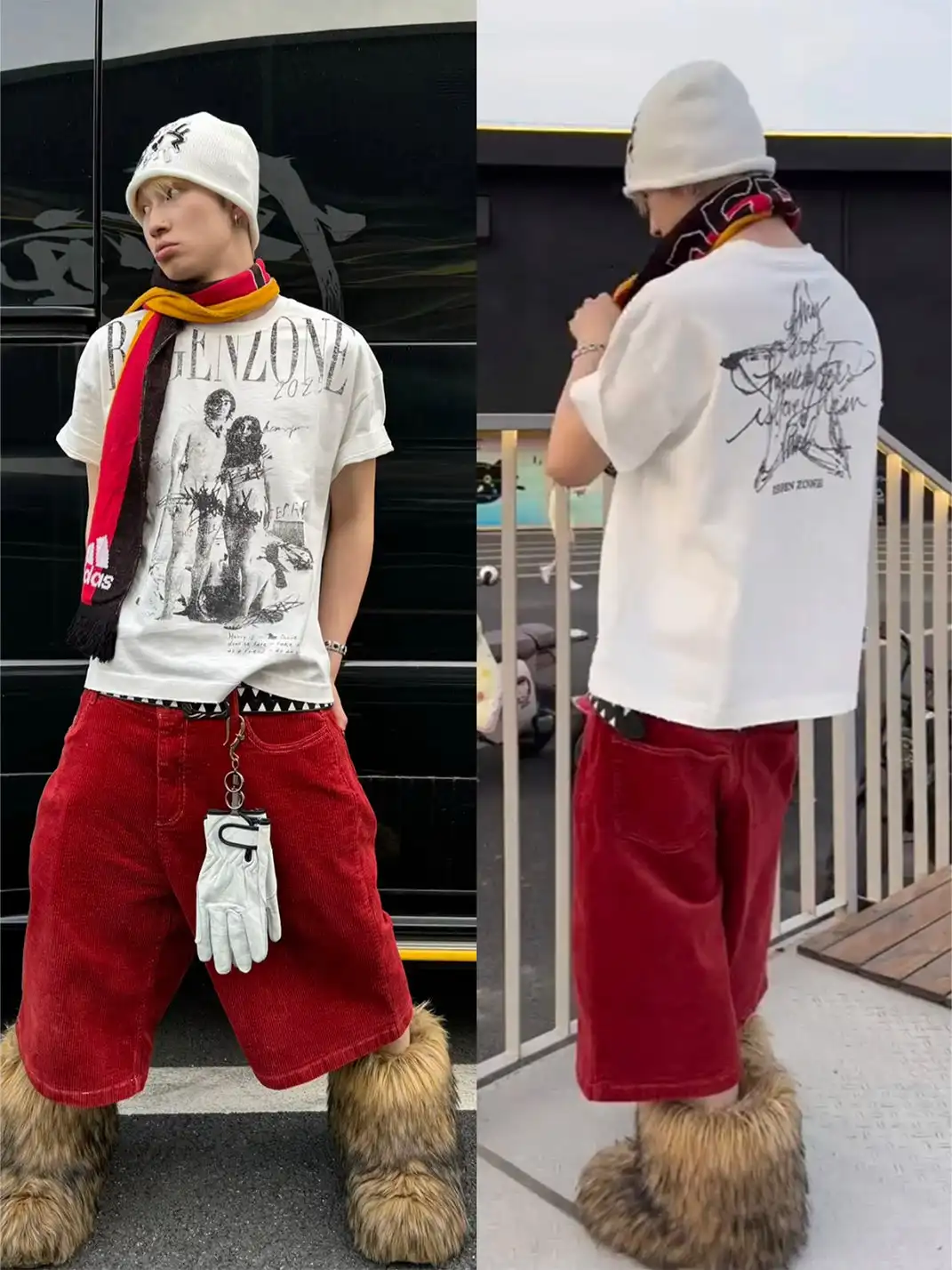 REGEN ZONE | "RIOT" Love Art Pearl White Distressed Tee
