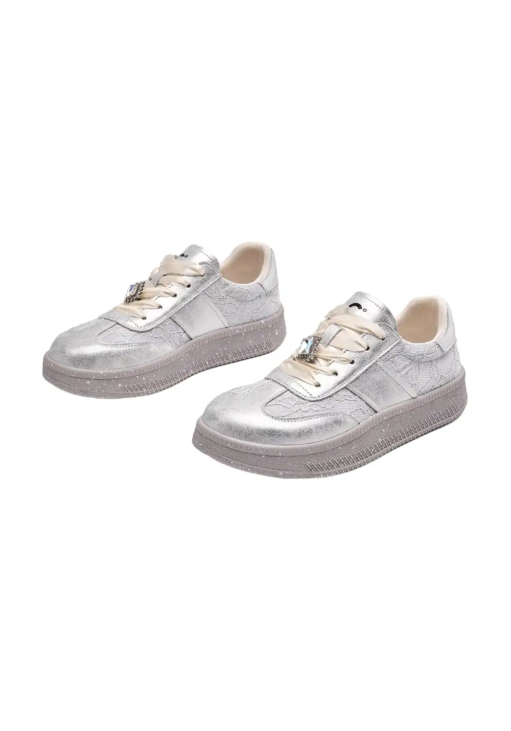 C.NANNER | Women's Silver-gray Low-top Comfortable Retro Sneakers