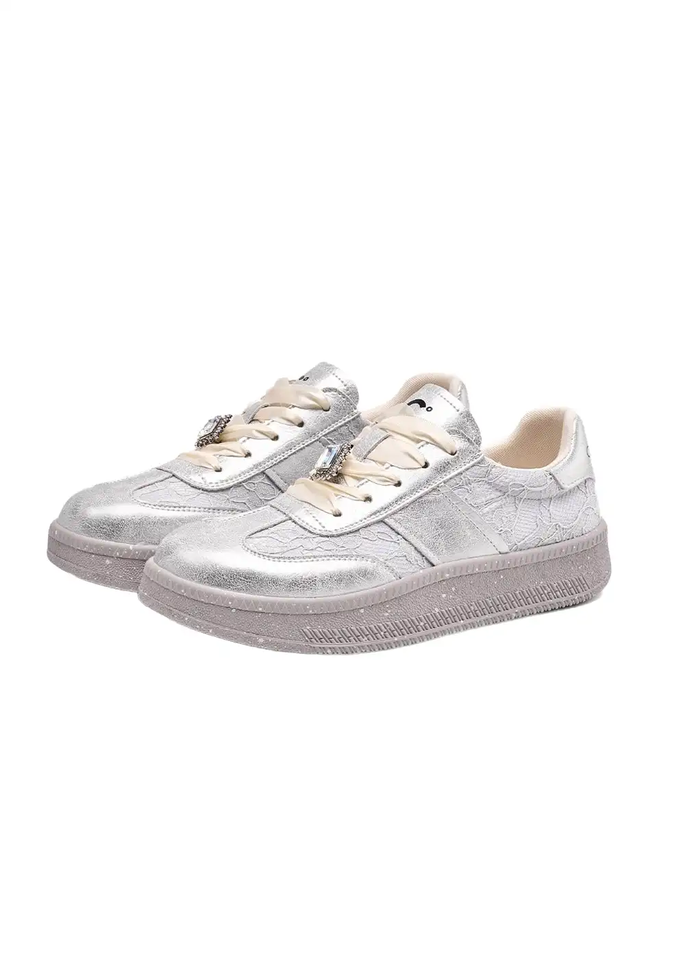 C.NANNER | Women's Silver-gray Low-top Comfortable Retro Sneakers