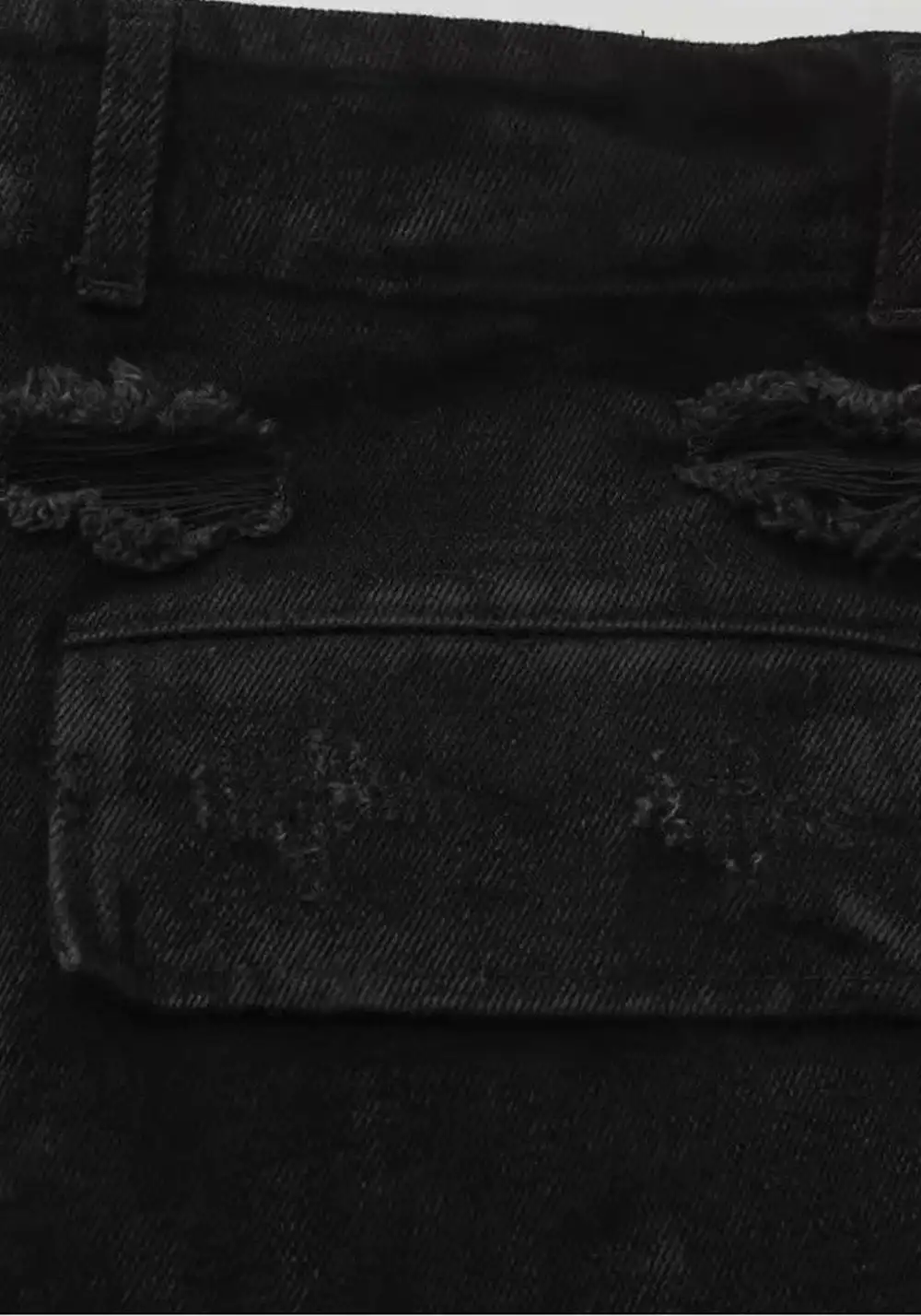 Disark│Waxed Distressed Denim Shorts