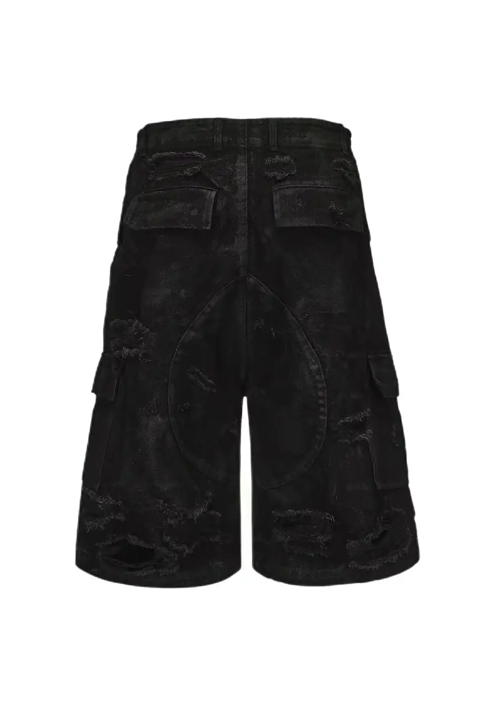 Disark│Waxed Distressed Denim Shorts