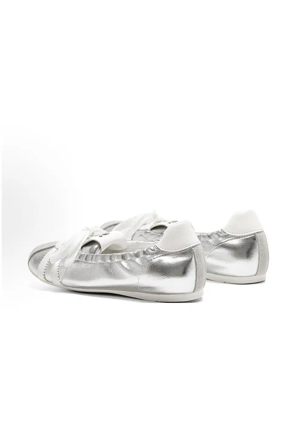 C.BANNER丨Leather Ballet Flats Women's Silver