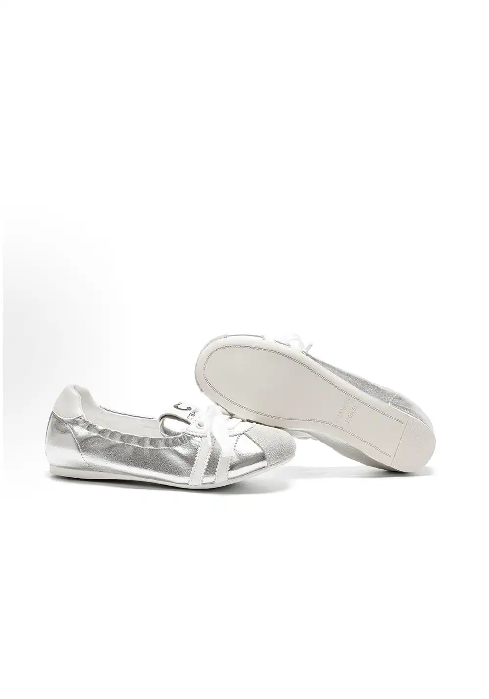 C.BANNER丨Leather Ballet Flats Women's Silver