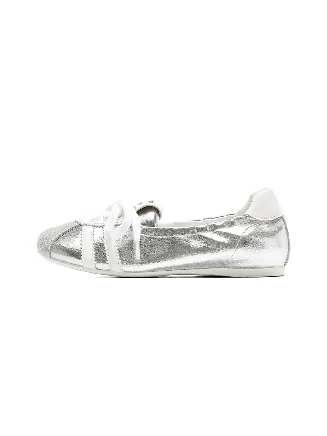 C.BANNER丨Leather Ballet Flats Women's Silver