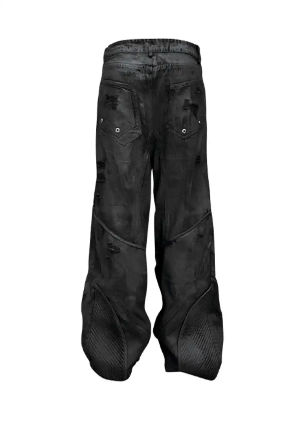 GOJOYJINNI丨Armor Patch Distressed Biker Jeans