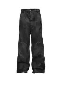 GOJOYJINNI丨Armor Patch Distressed Biker Jeans