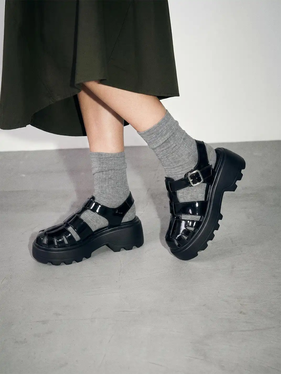 C.BANNER Leather Gladiator Platform Sandals