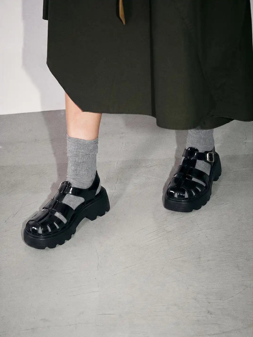C.BANNER Leather Gladiator Platform Sandals