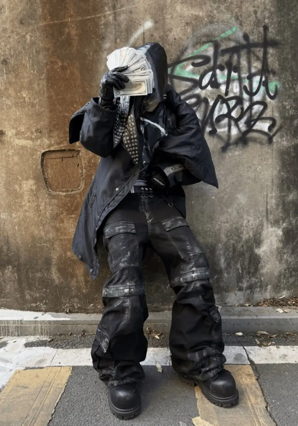 GOJOYJINNI丨Distressed Removable Pocket Cargo Pants