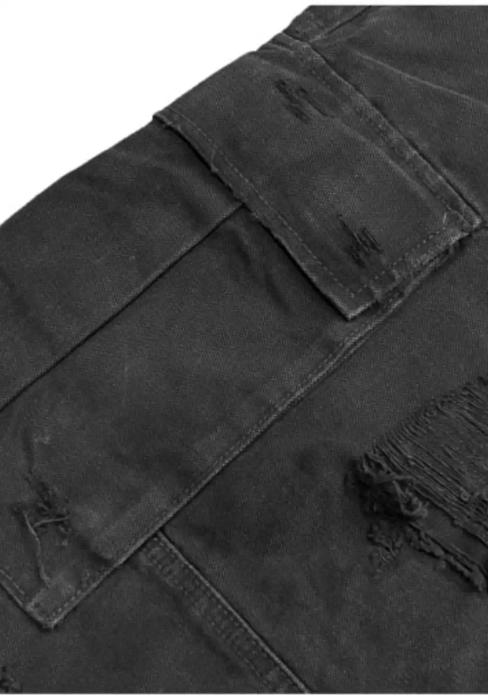 GOJOYJINNI丨Triple Waistband Distressed Cargo Jeans