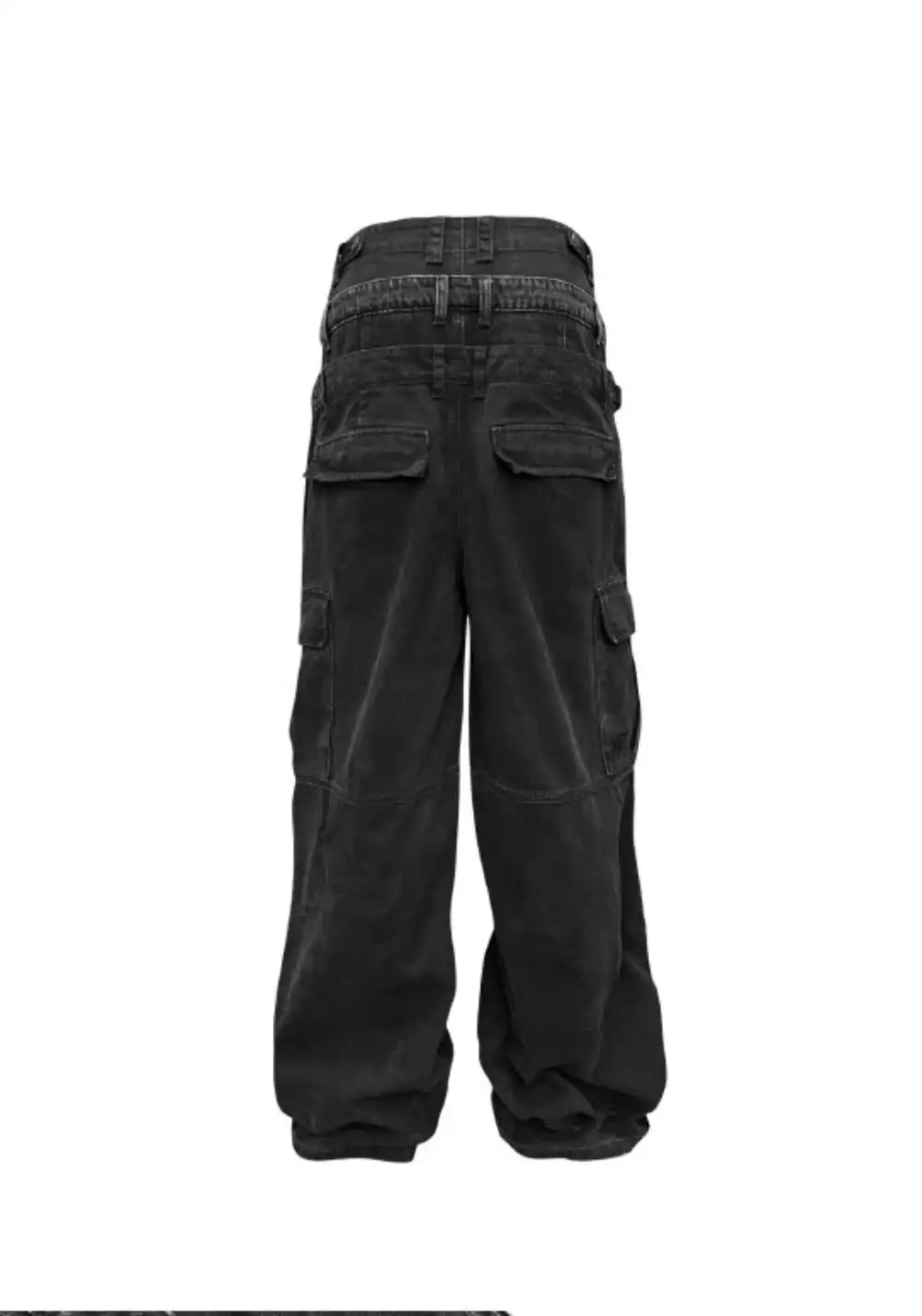 GOJOYJINNI丨Triple Waistband Distressed Cargo Jeans