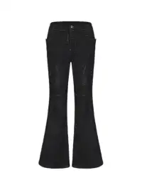 DisarkāSilver Glitter Pentagram Waxed Flared Pants