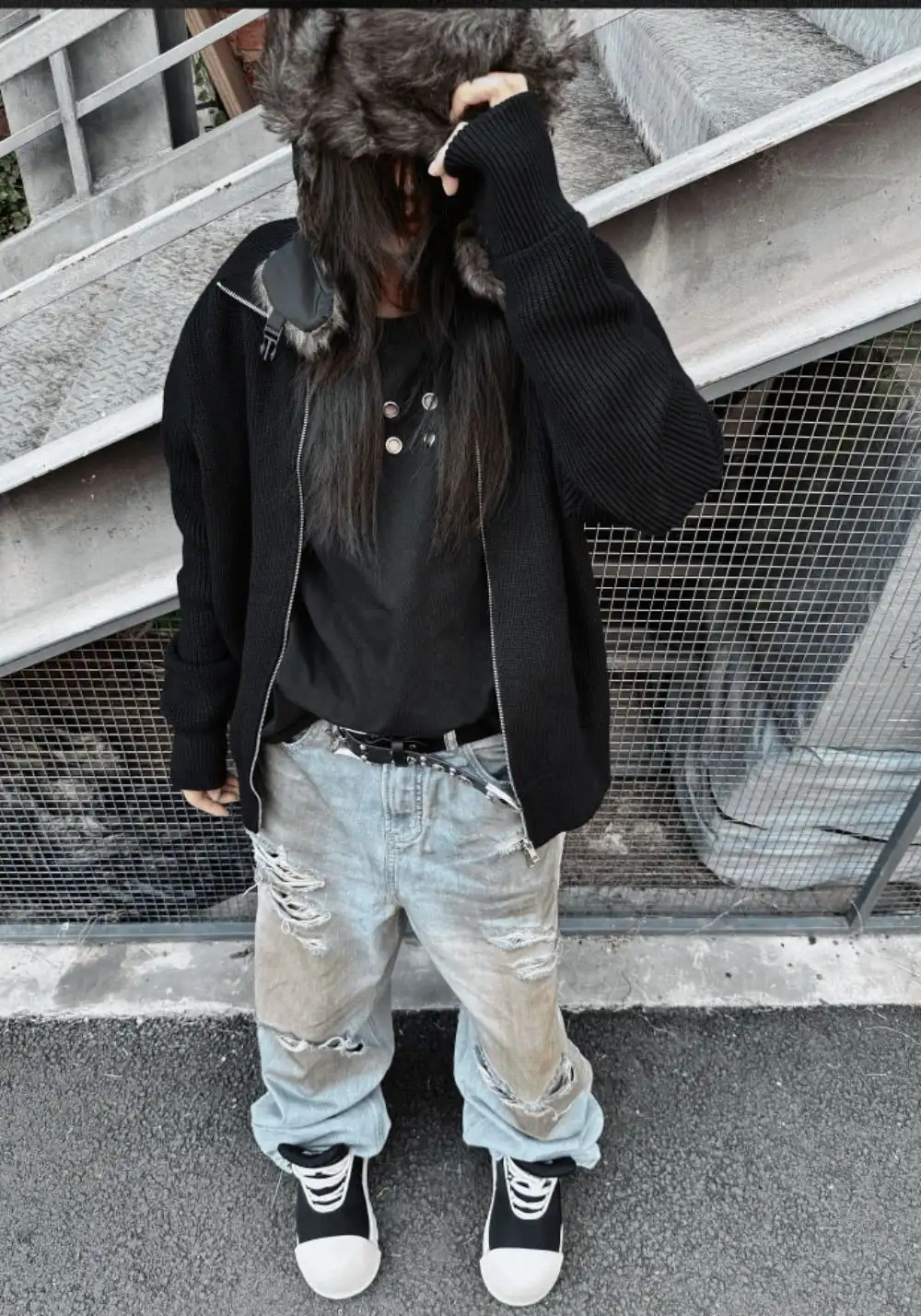 GOJOYJINNI丨Dark Metal 4-Hole Heavy Cotton Tee
