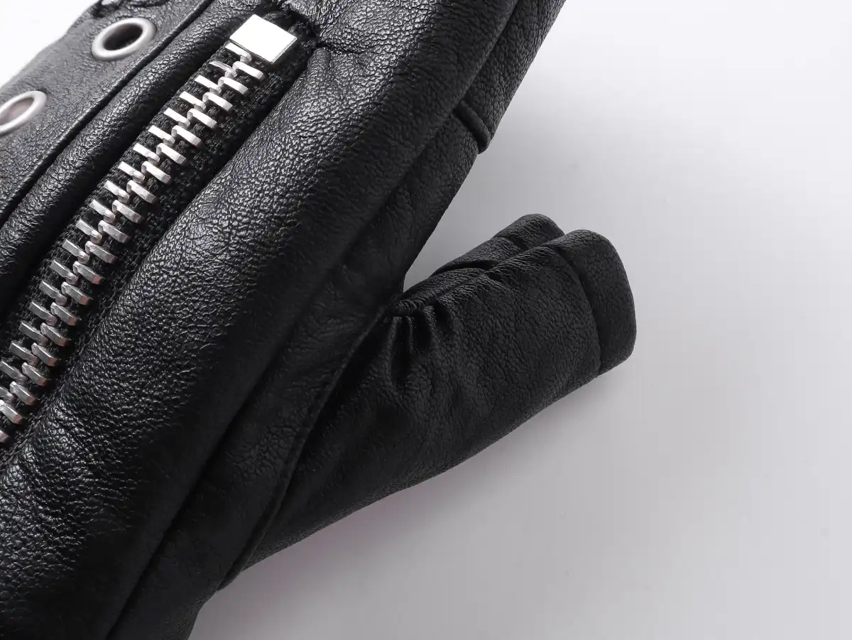 REBEL WAVE丨25SS“WOR”DOUBLE ZIP STRUCTURE LAYERED GLOVES