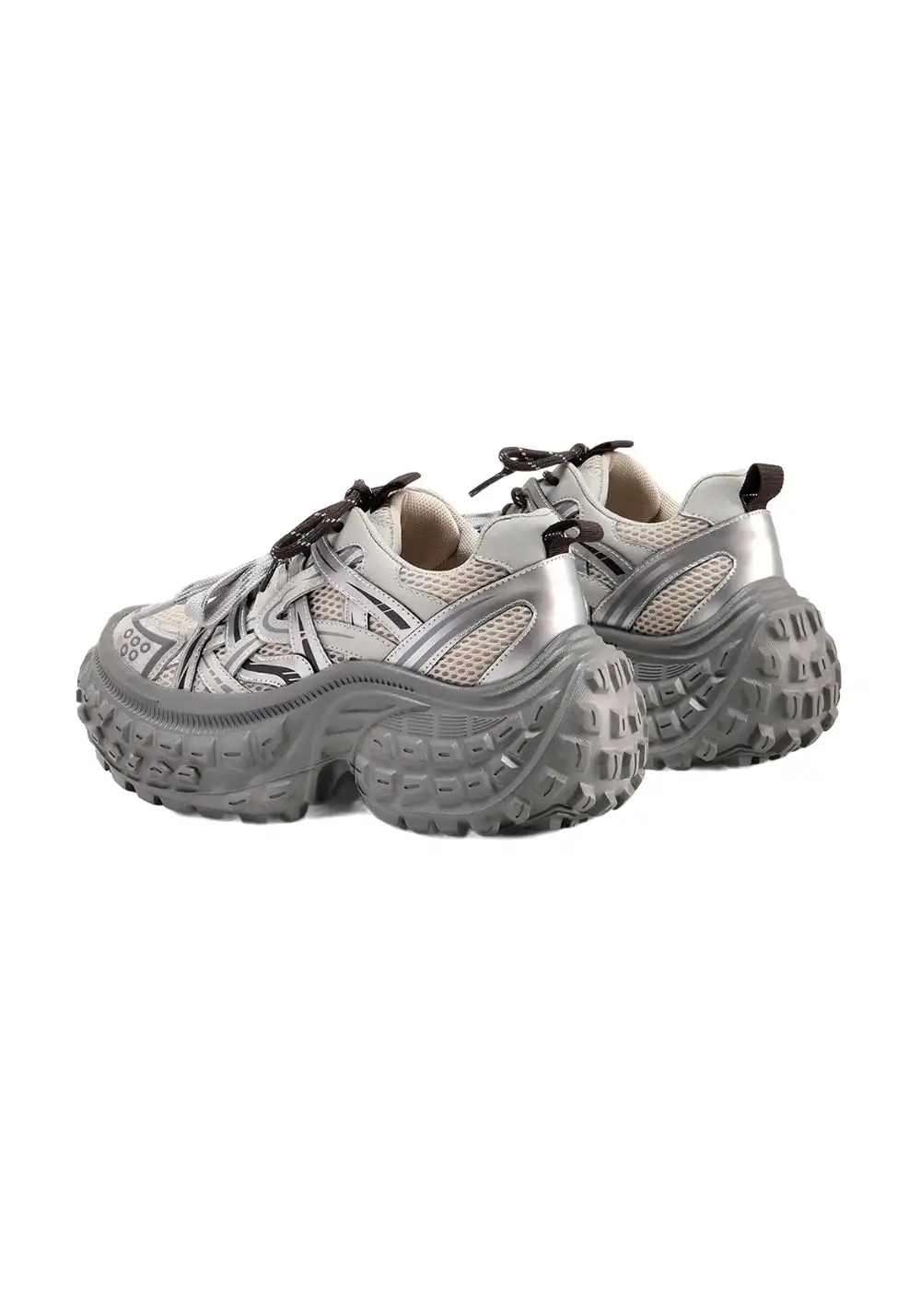 C.BANNER丨Silver Chunky Dad Sneakers for Women