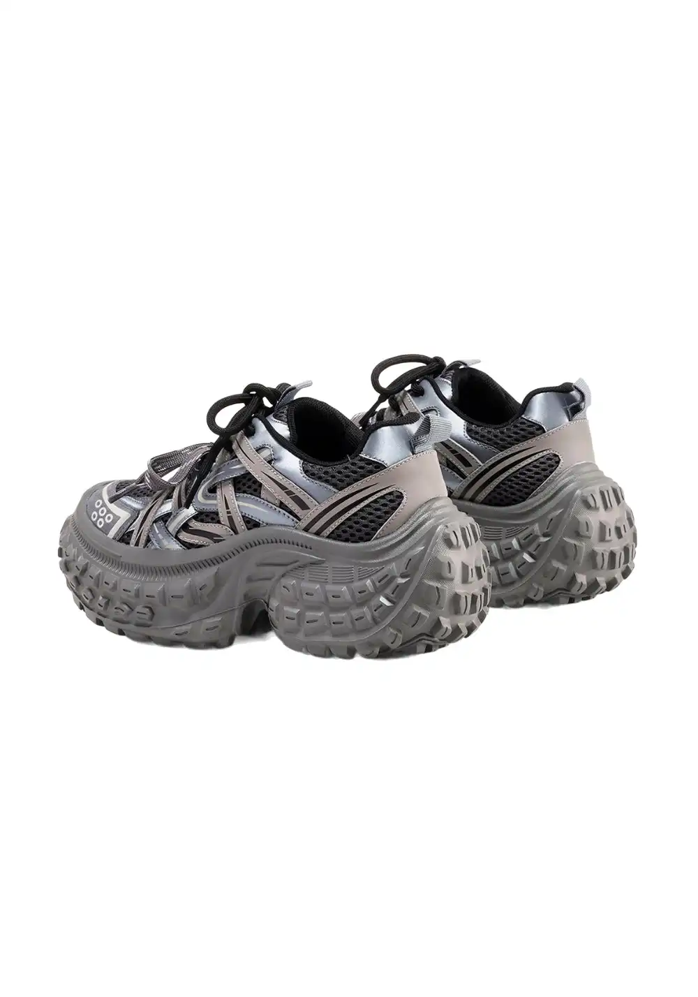 C.BANNER丨Silver Chunky Dad Sneakers for Women