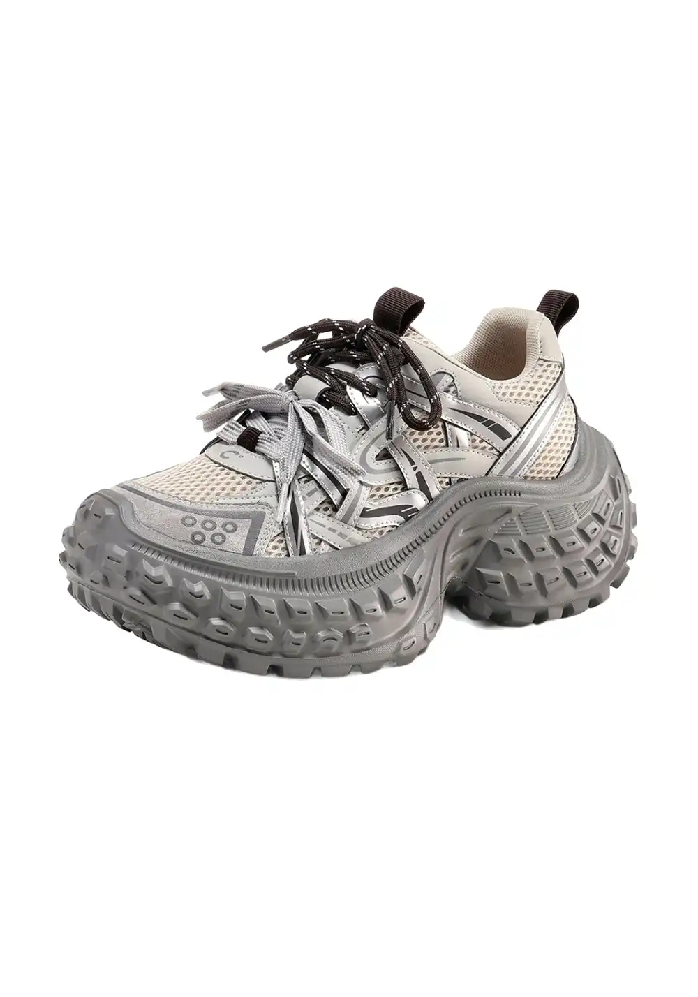 C.BANNER丨Silver Chunky Dad Sneakers for Women