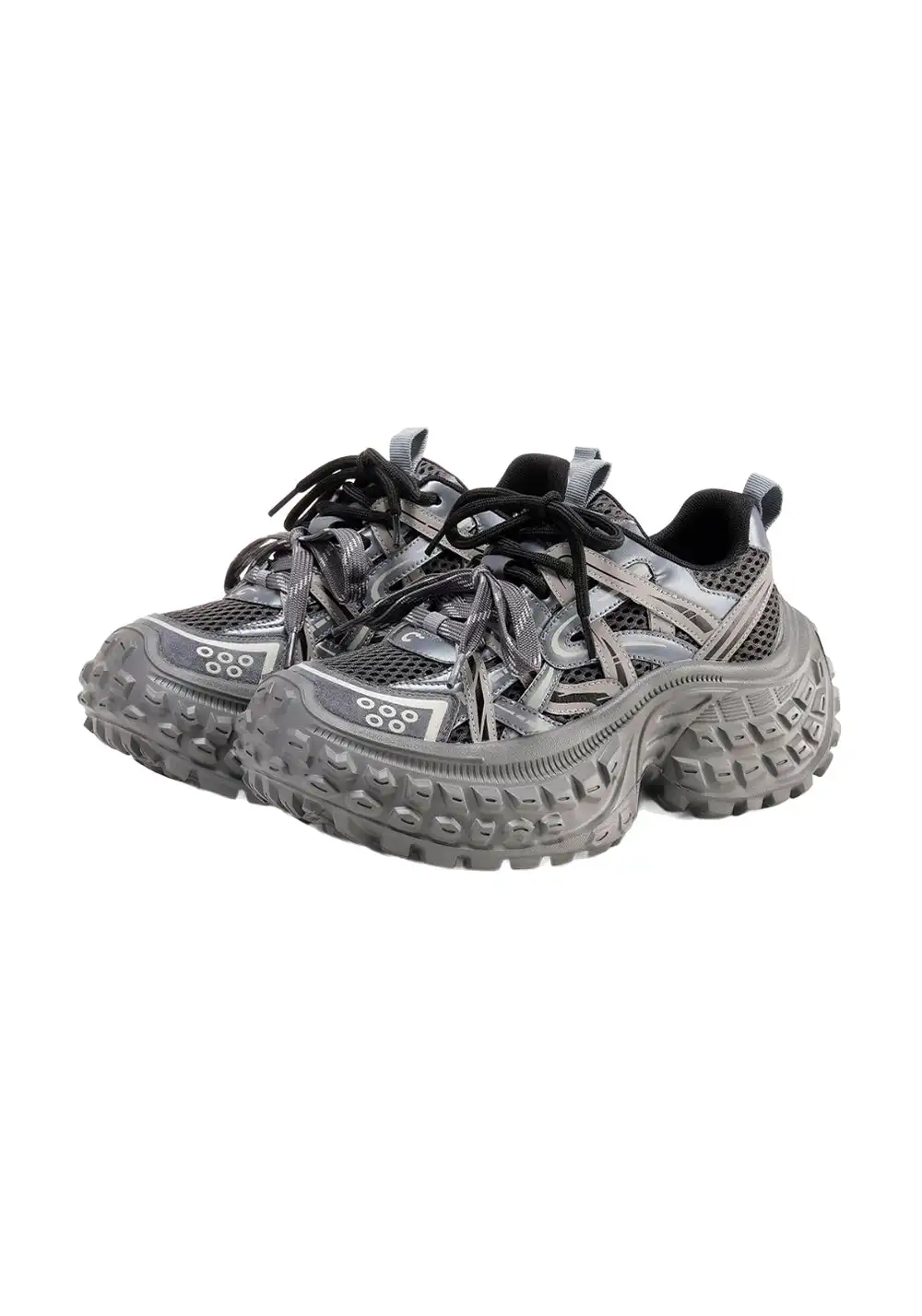 C.BANNER丨Silver Chunky Dad Sneakers for Women
