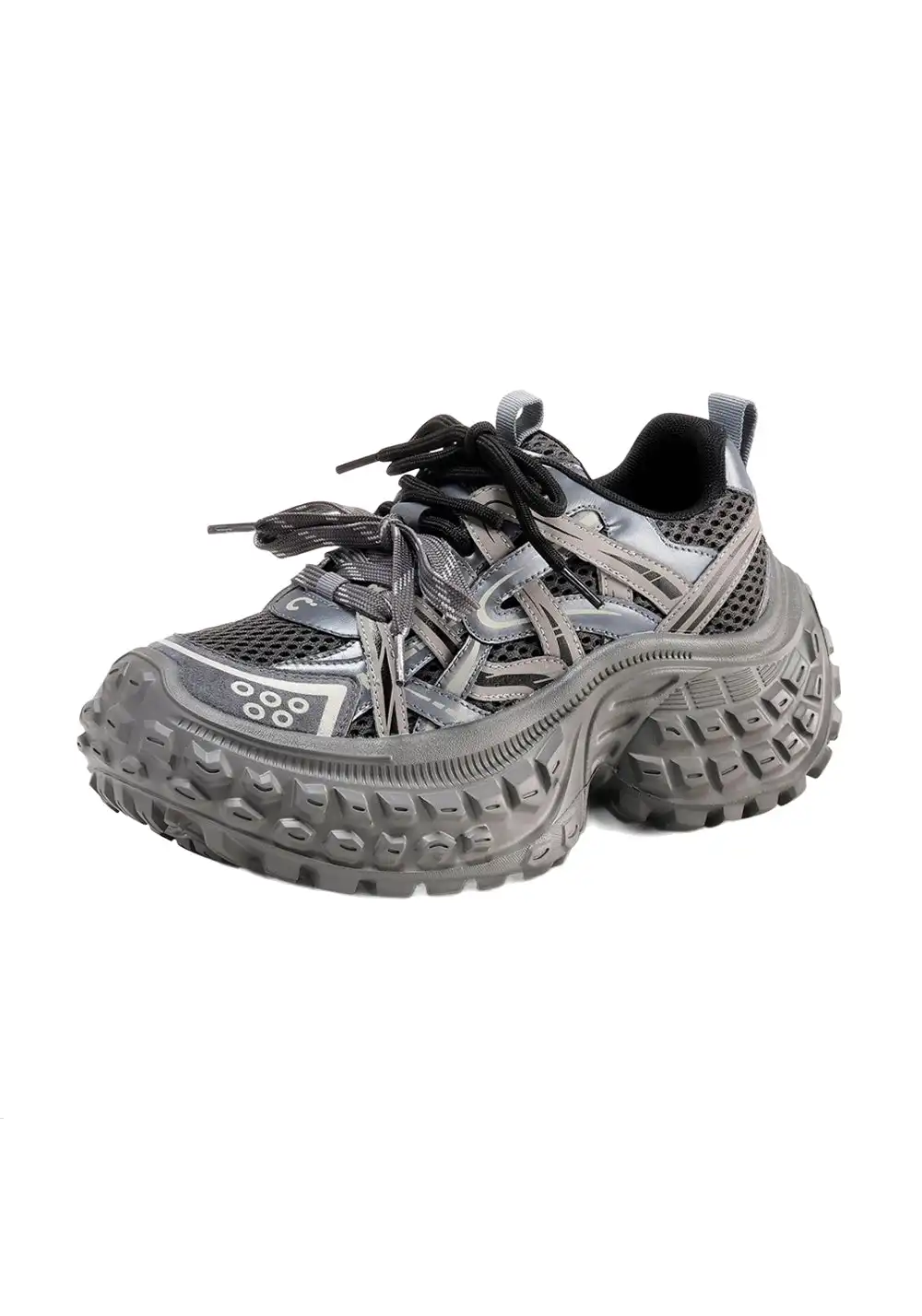 C.BANNER丨Silver Chunky Dad Sneakers for Women