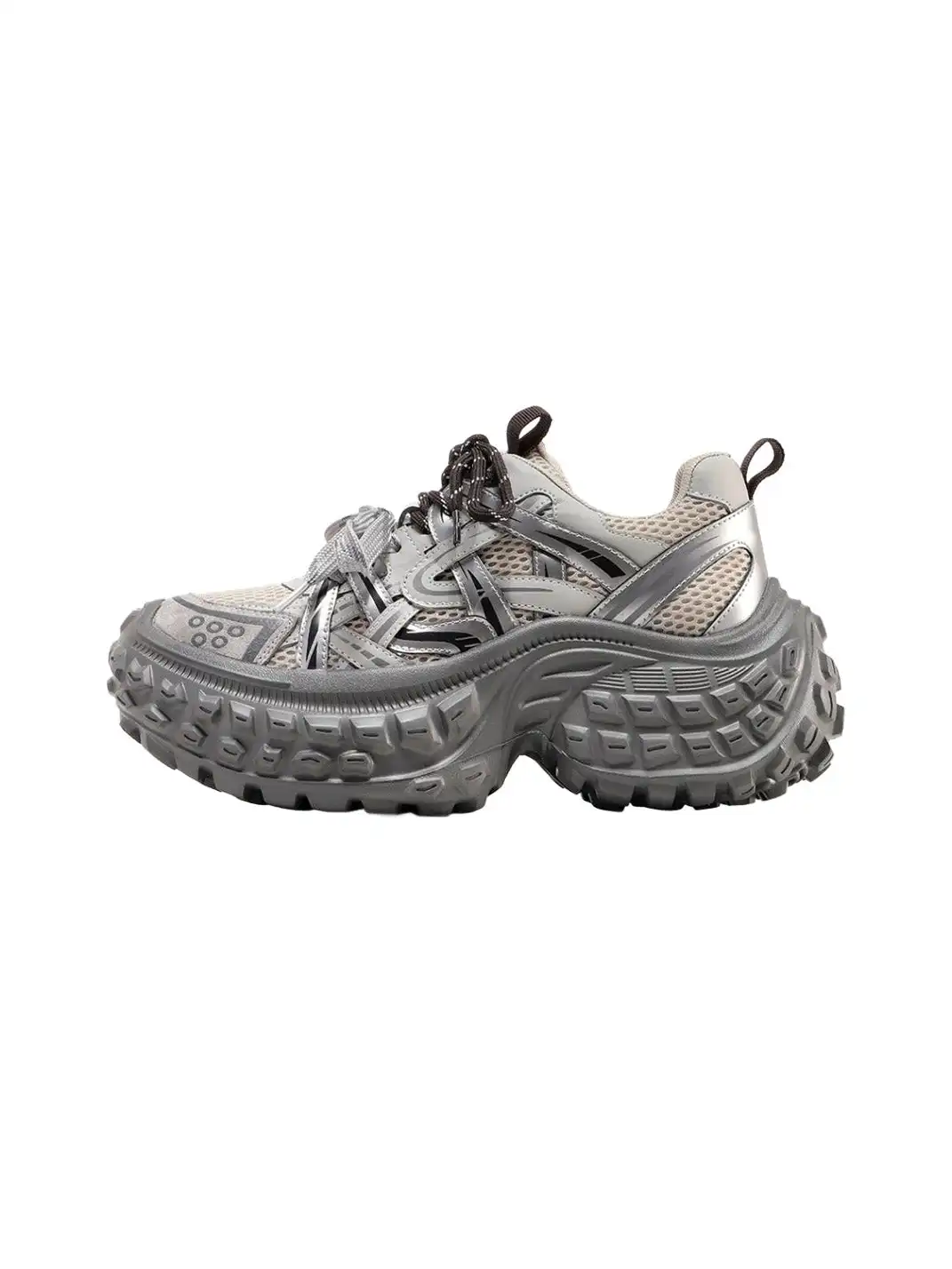 C.BANNER丨Silver Chunky Dad Sneakers for Women