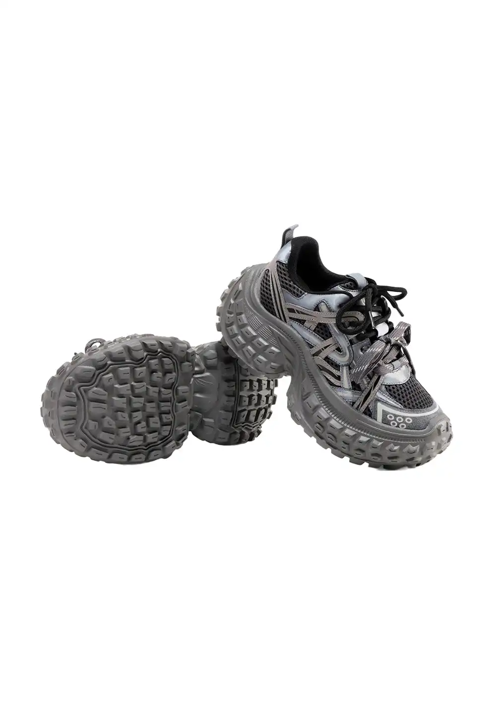 C.BANNER丨Silver Chunky Dad Sneakers for Women