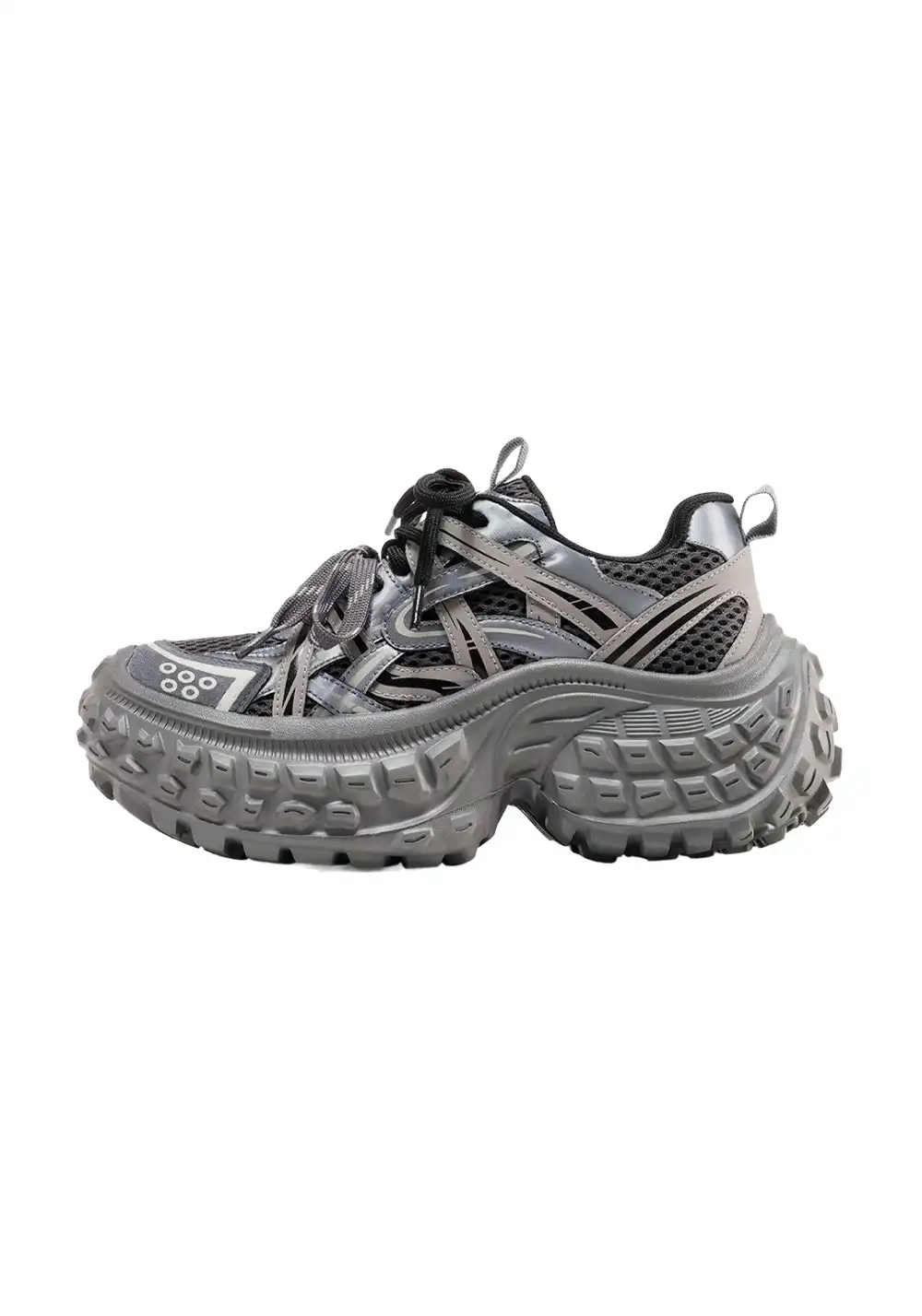 C.BANNER丨Silver Chunky Dad Sneakers for Women