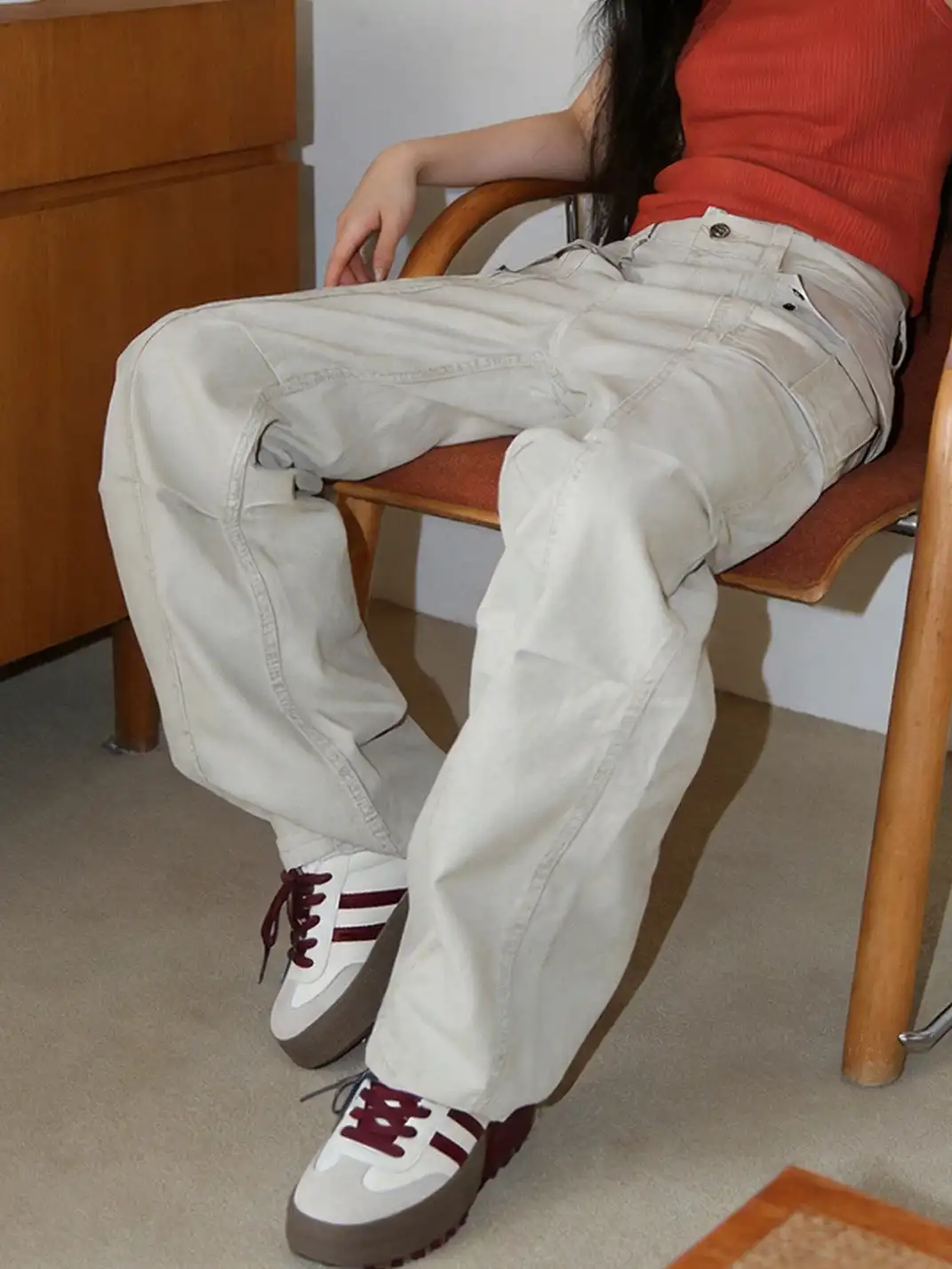 C.BANNER丨Silver Grey Colorblock Platform Sneakers