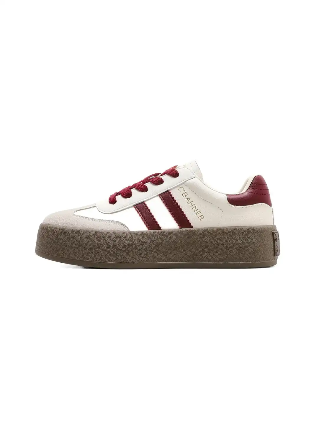 C.BANNER丨Silver Grey Colorblock Platform Sneakers
