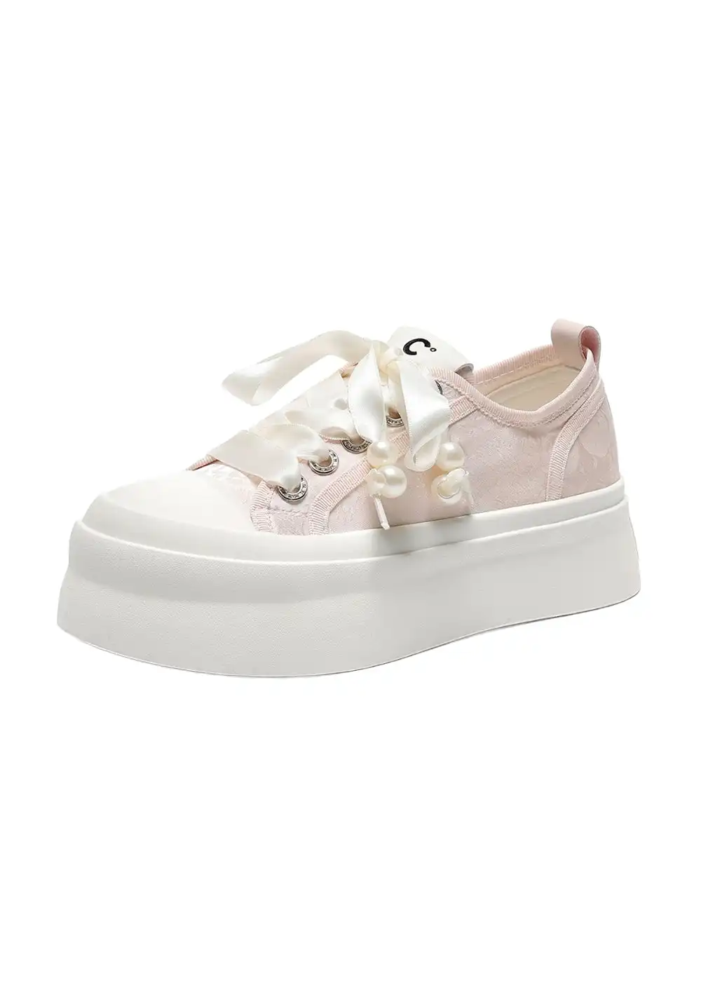 C.BANNER丨Daisy Mesh Platform White Sneakers