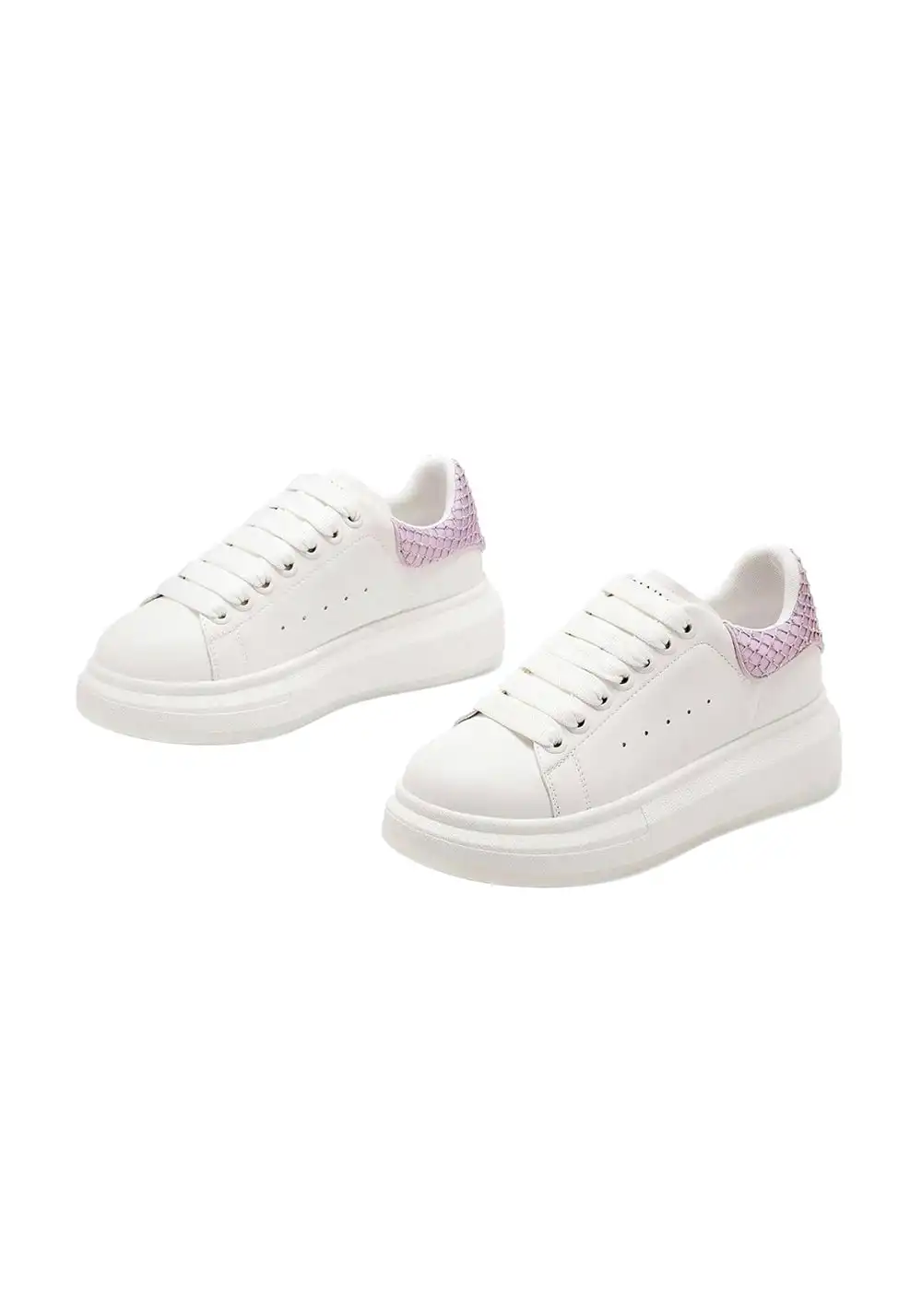 C.BANNER丨Leather Platform Rhinestone Sneakers