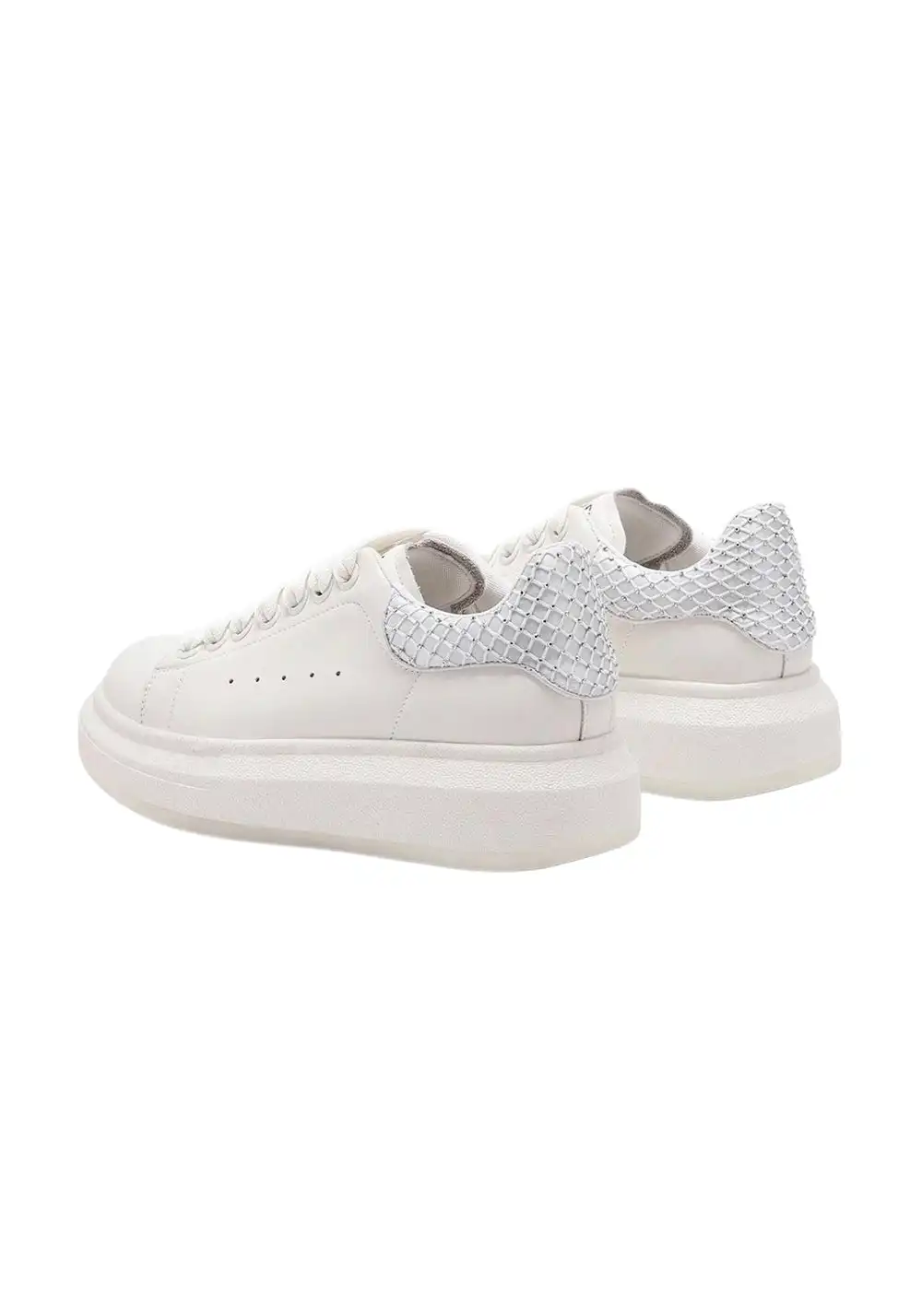 C.BANNER丨Leather Platform Rhinestone Sneakers