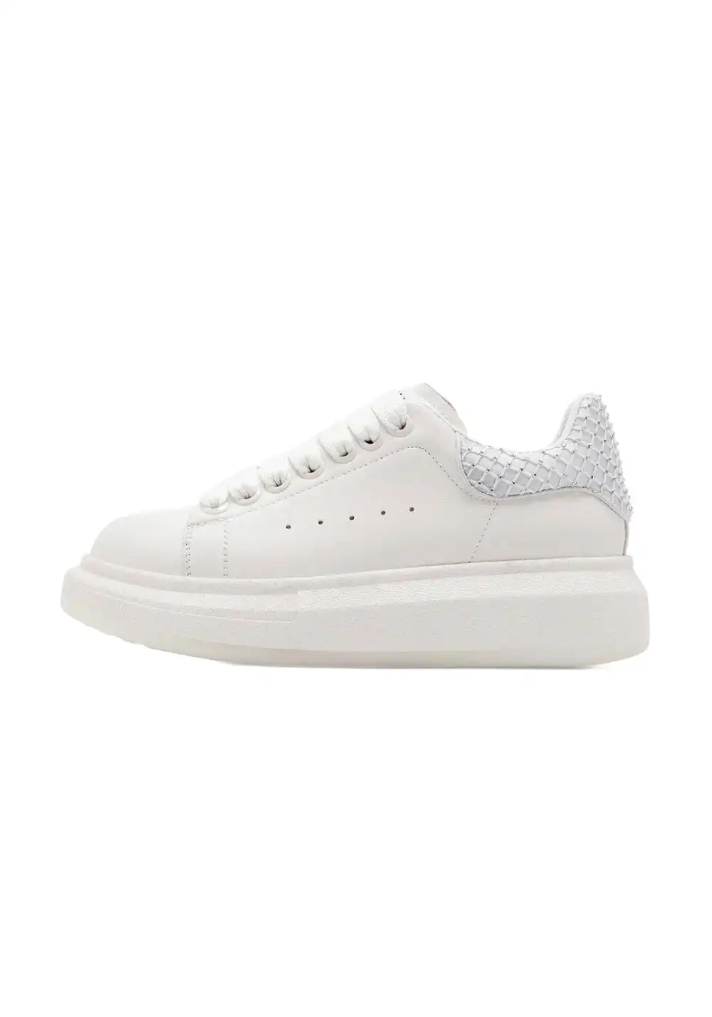 C.BANNER丨Leather Platform Rhinestone Sneakers