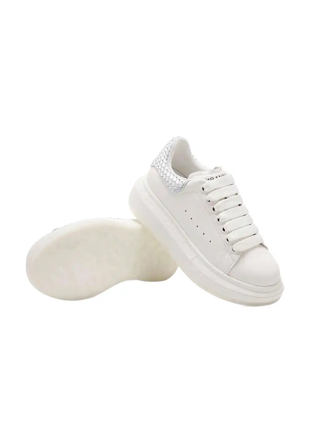 C.BANNER丨Leather Platform Rhinestone Sneakers