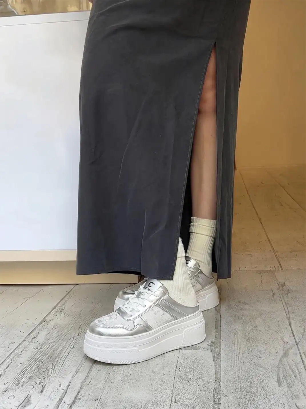 C.BANNER丨Lace Platform Slip-On Mules