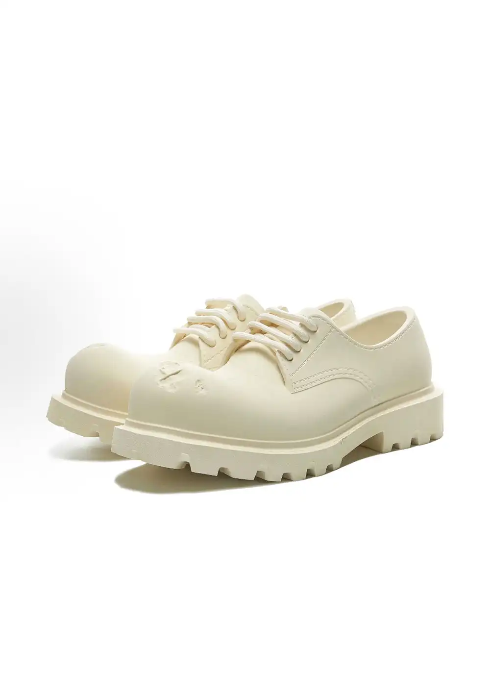GLITTER FOCUS丨Cream Futuristic Derby Shoes