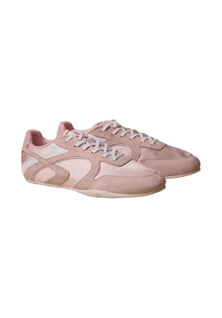 GLITTER FOCUS丨Pink Retro Low-Profile German Trainer Sneakers - 3