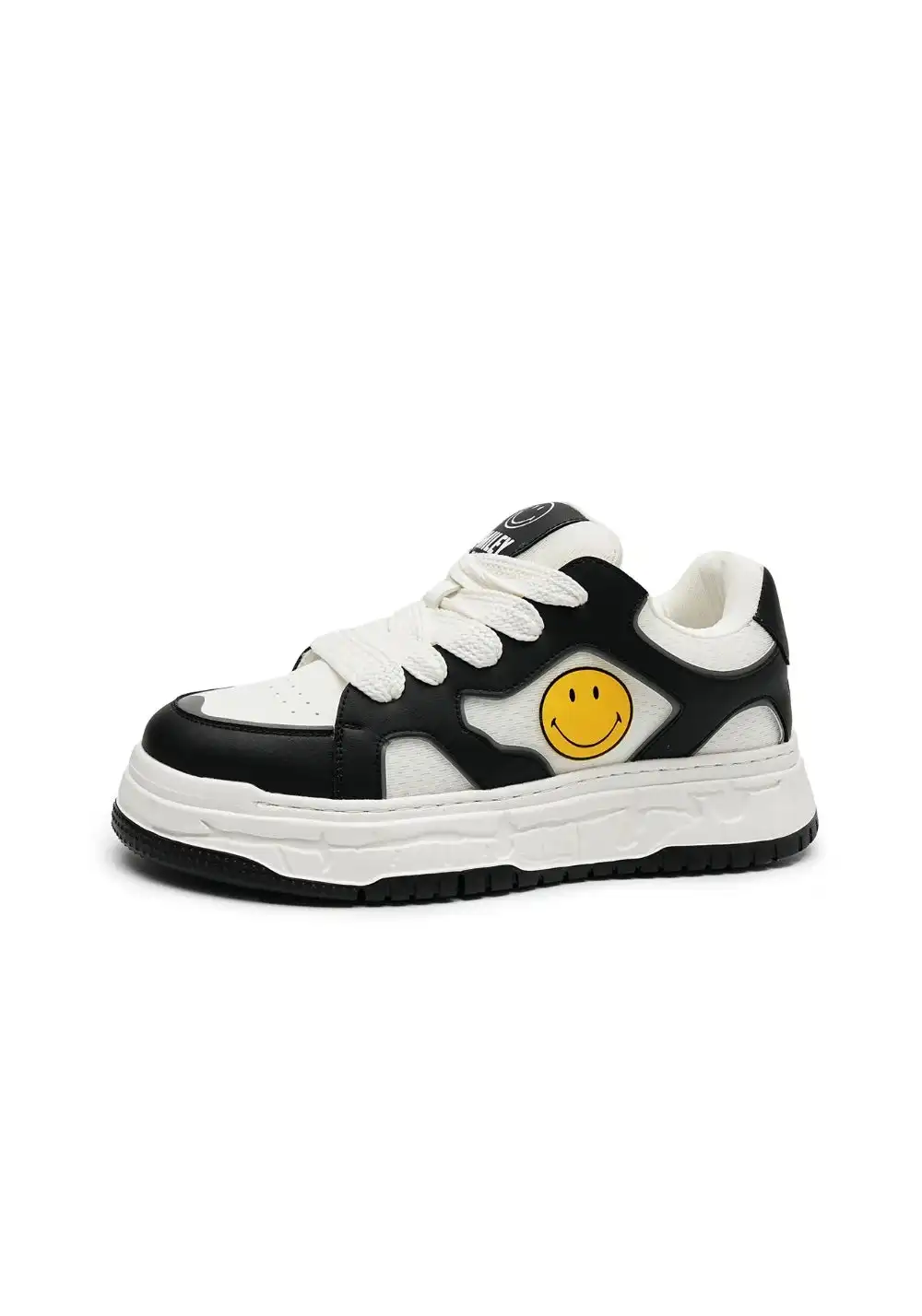 SMILEY丨Fabric-Leather-Mesh Breathable Sports Casual Shoes(Black)