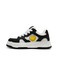 SMILEY丨Fabric-Leather-Mesh Breathable Sports Casual Shoes(Black)