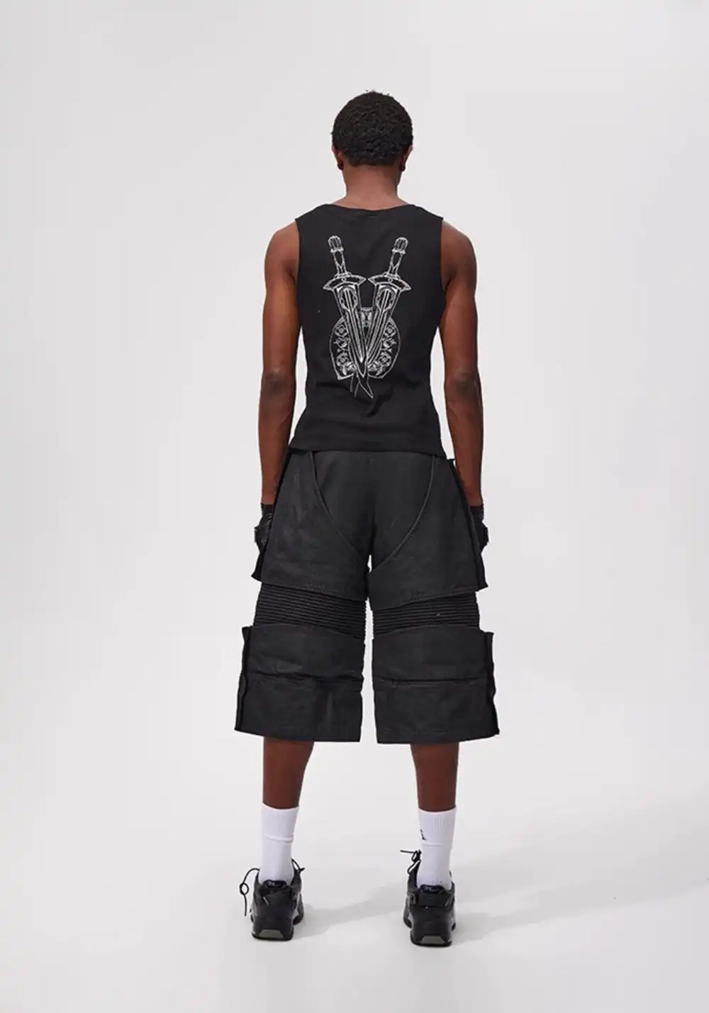 Fourth3ex丨25Ss Western Denim Patchwork Cropped Pants 