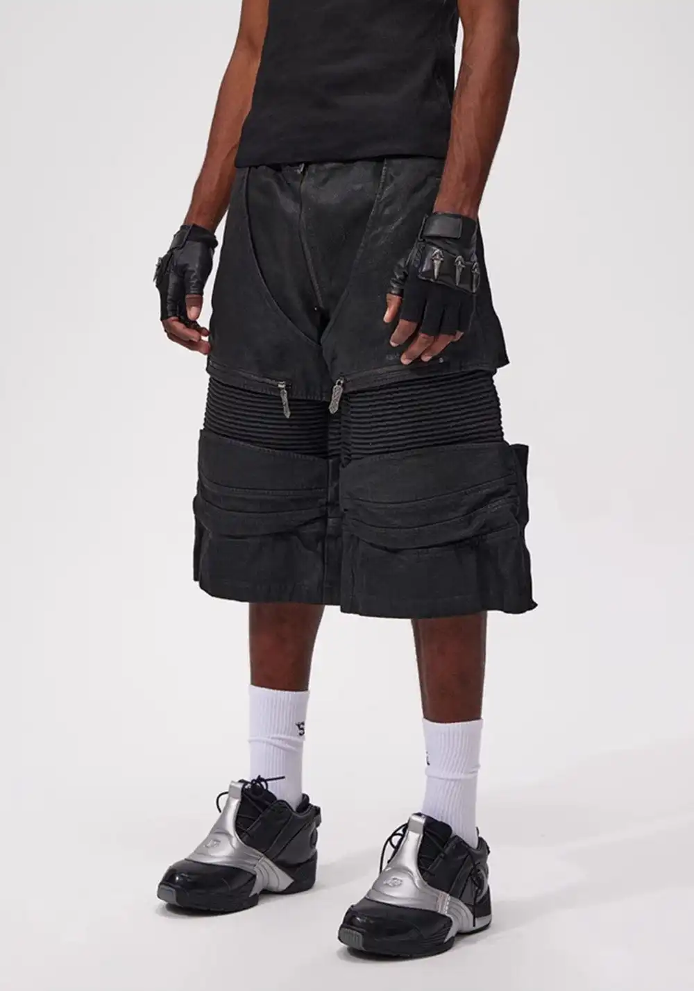 Fourth3ex丨25Ss Western Denim Patchwork Cropped Pants 