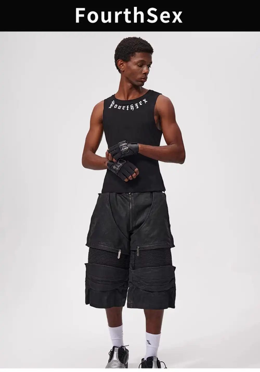 Fourth3ex丨25Ss Western Denim Patchwork Cropped Pants 