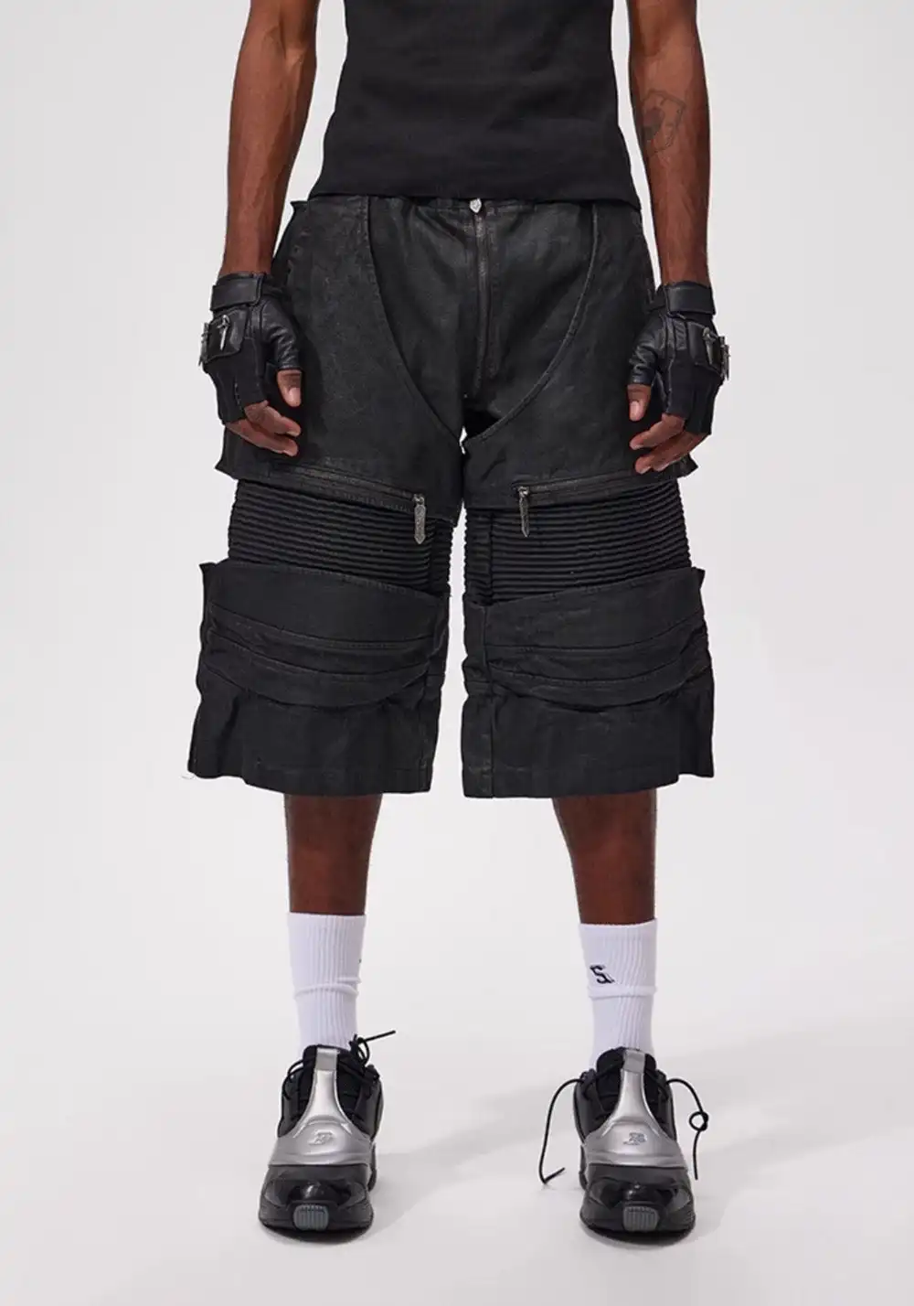 Fourth3ex丨25Ss Western Denim Patchwork Cropped Pants 