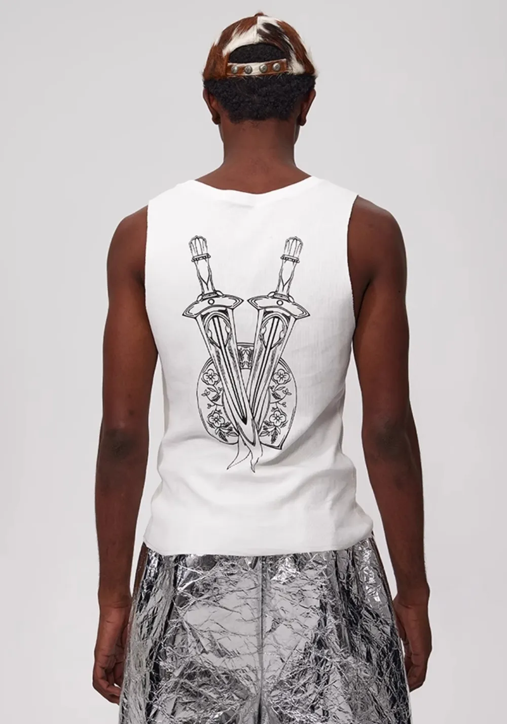 Fourth3ex丨Sanskrit Sword Print Tank Top