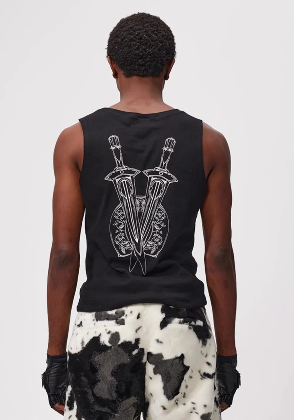 Fourth3ex丨Sanskrit Sword Print Tank Top